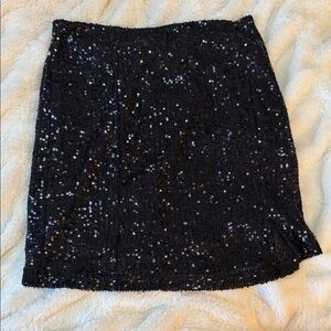 Elegant Black Sequin Skirt